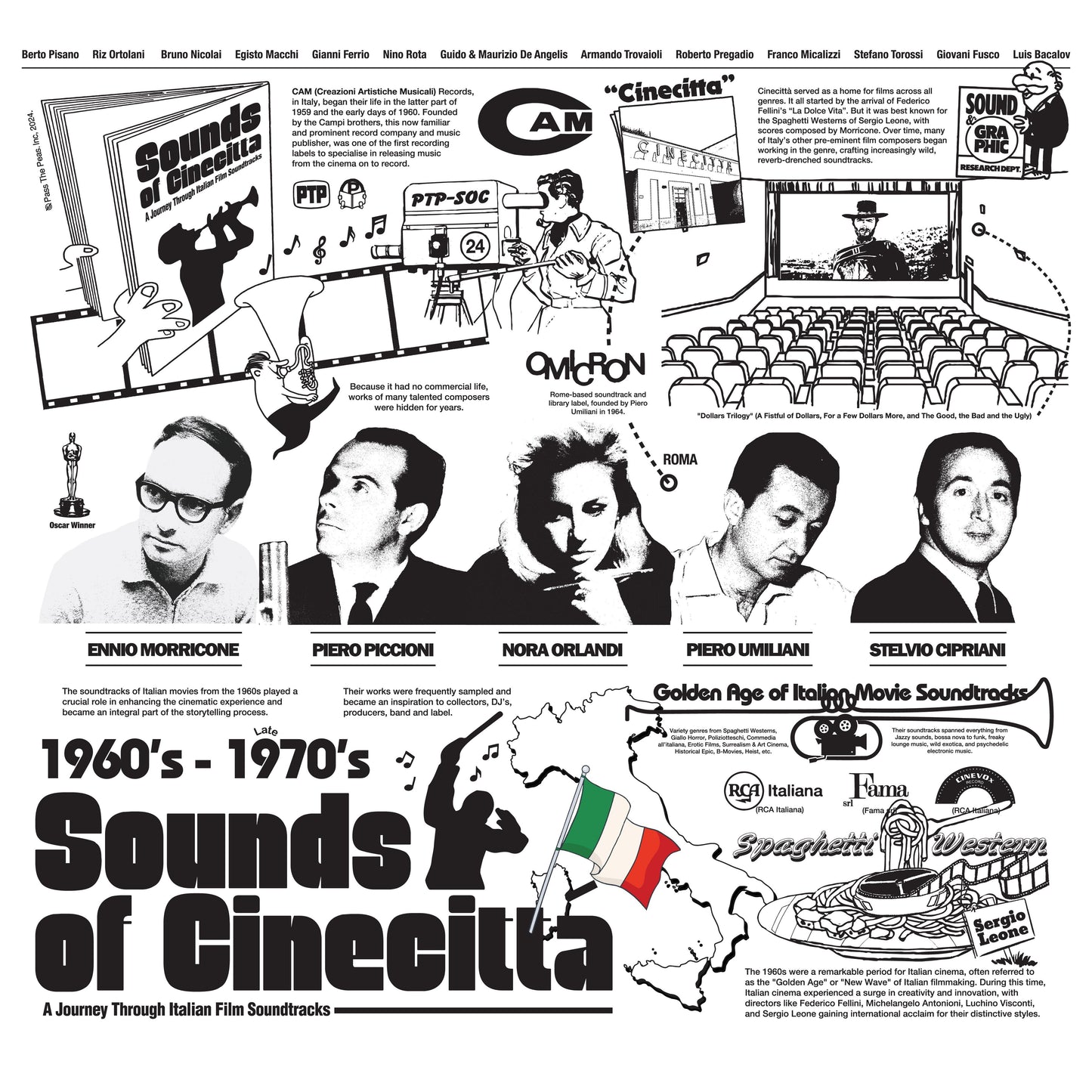Pass The Peas Sounds of Cinecitta T-Shirt